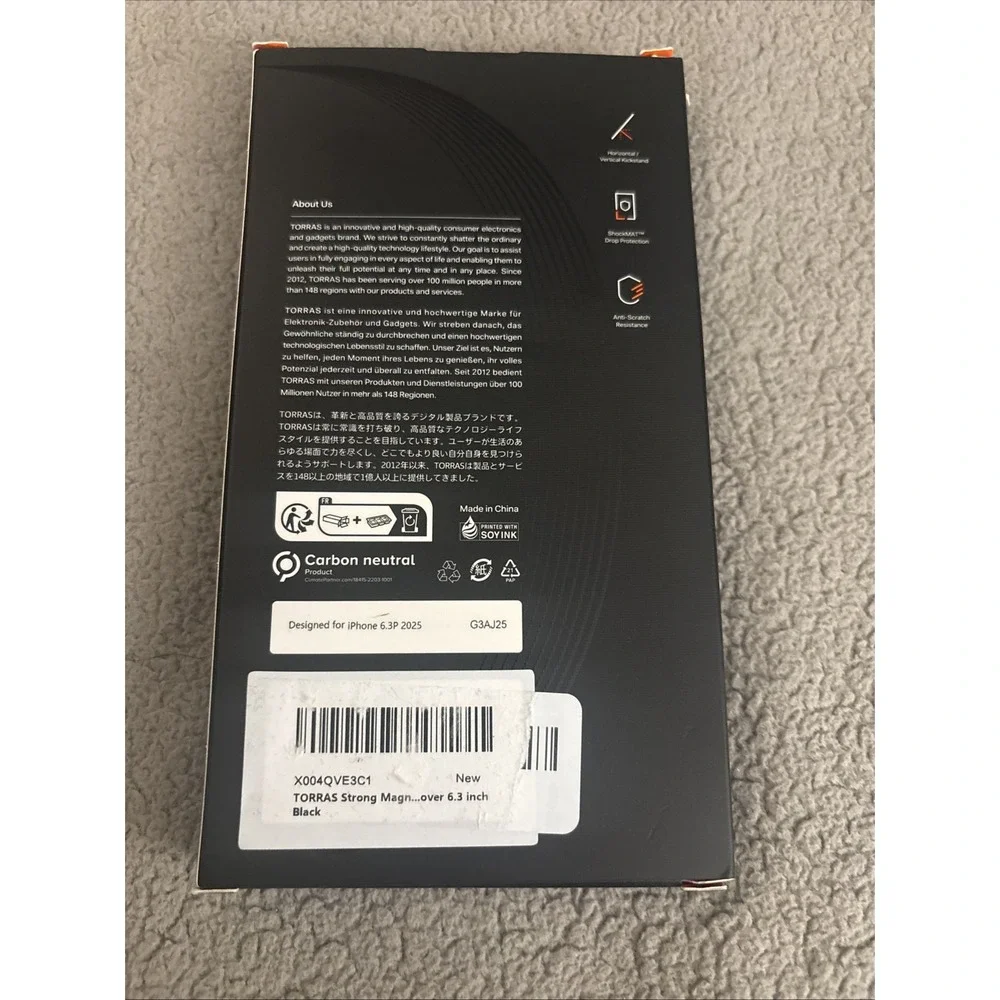 TORRAS Strong Magnetic‎ & Seamless Stand for iPhone 17 Pro Case-Black